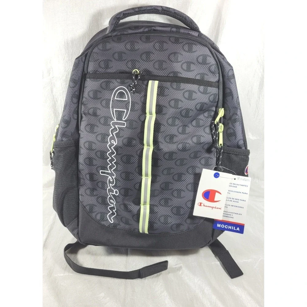 Champion Center Backpack w/ Padded Laptop Sleeve - Dark Gray